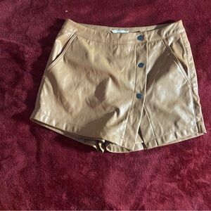 Entro Camel Faux Leather Skirt